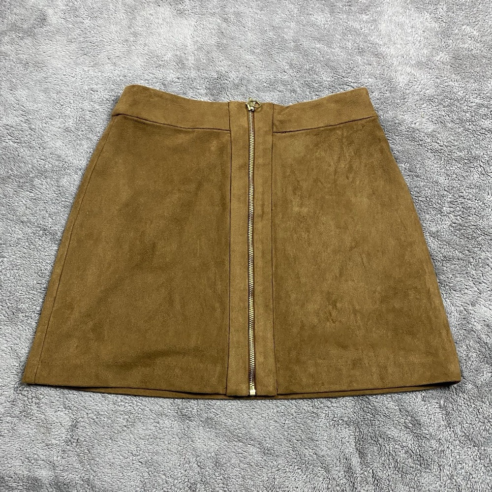H&M Faux Suede Mini Skirt Womens Size 8 Brown